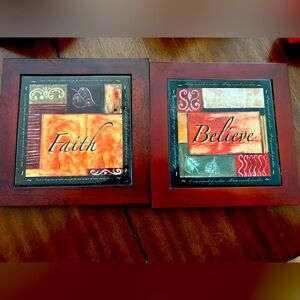 Faith and Belive wall hangings